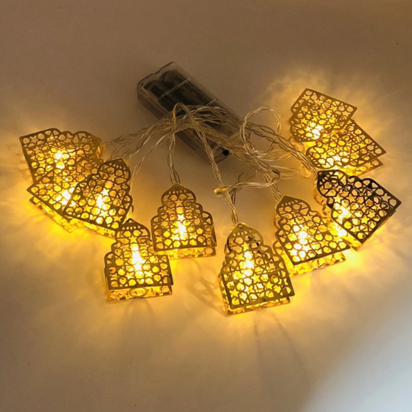 Glowing Golden Mosque LED String Lights (1.65 Meters)