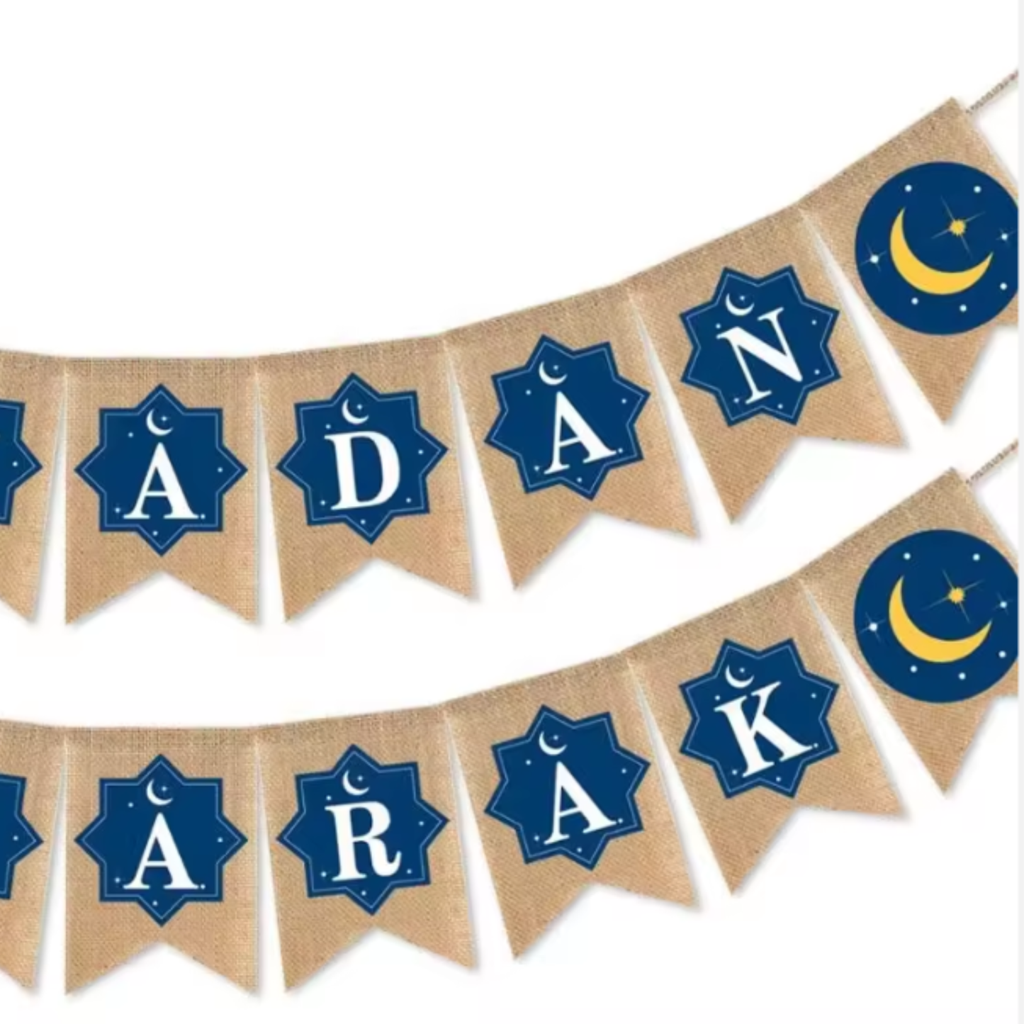 Ramadan Mubarak Banner in Premium Flax Material (Set of 2)
