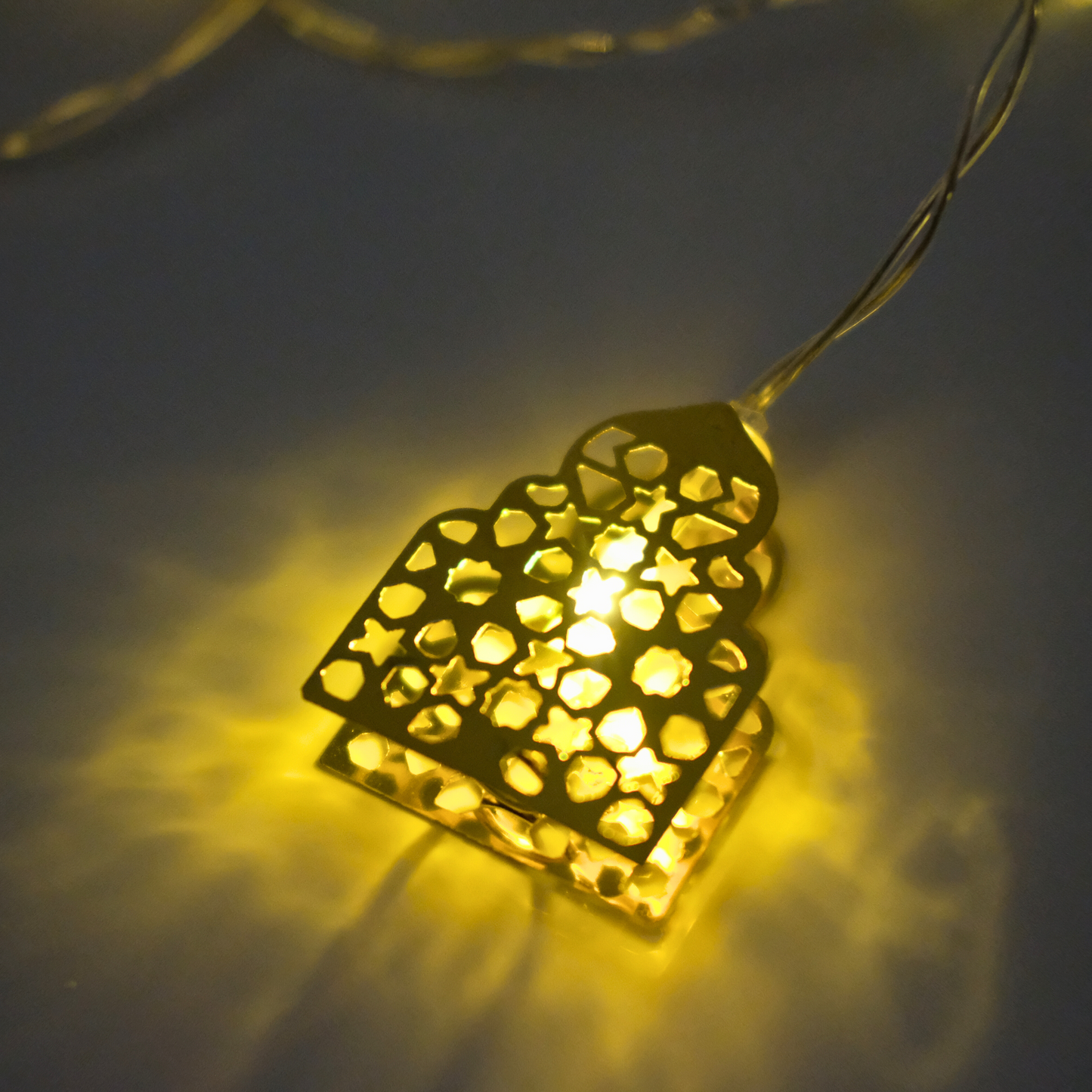 Glowing Golden Mosque LED String Lights (1.65 Meters)