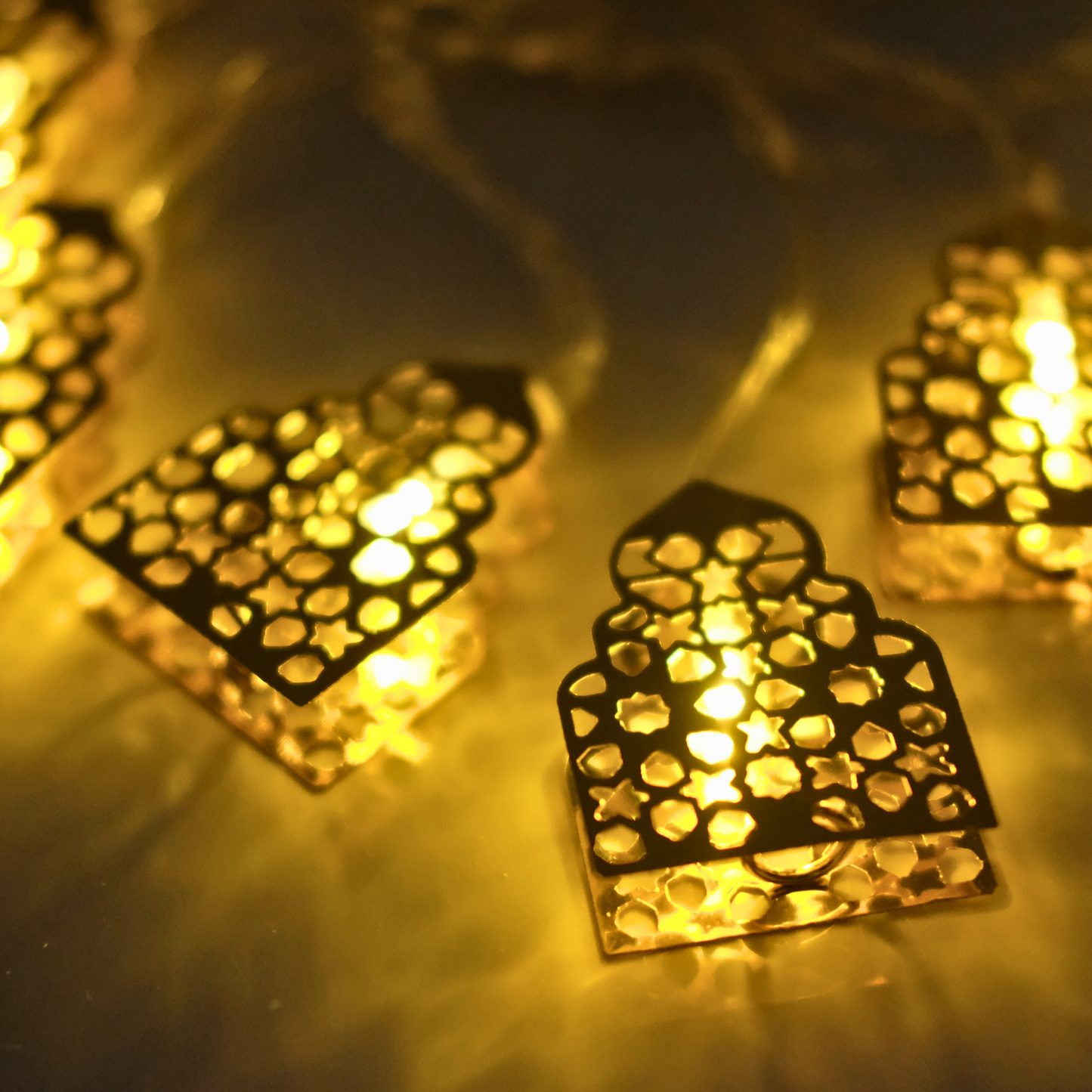 Glowing Golden Mosque LED String Lights (1.65 Meters)