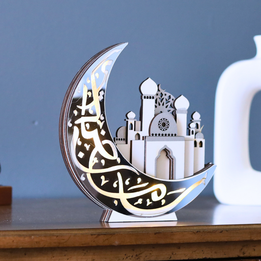 Glowing Crescent Moon & Mosque Centerpiece