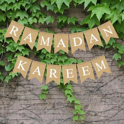 Ramadan Kareem Banner in Premium Flax Material (Set of 2)