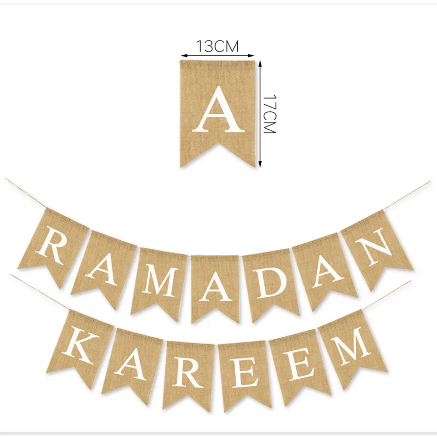 Ramadan Kareem Banner in Premium Flax Material (Set of 2)