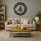 Ayatul Kursi Wall Art with Allah in the Center With Black Mirror Finish (90 cm x 90 cm)