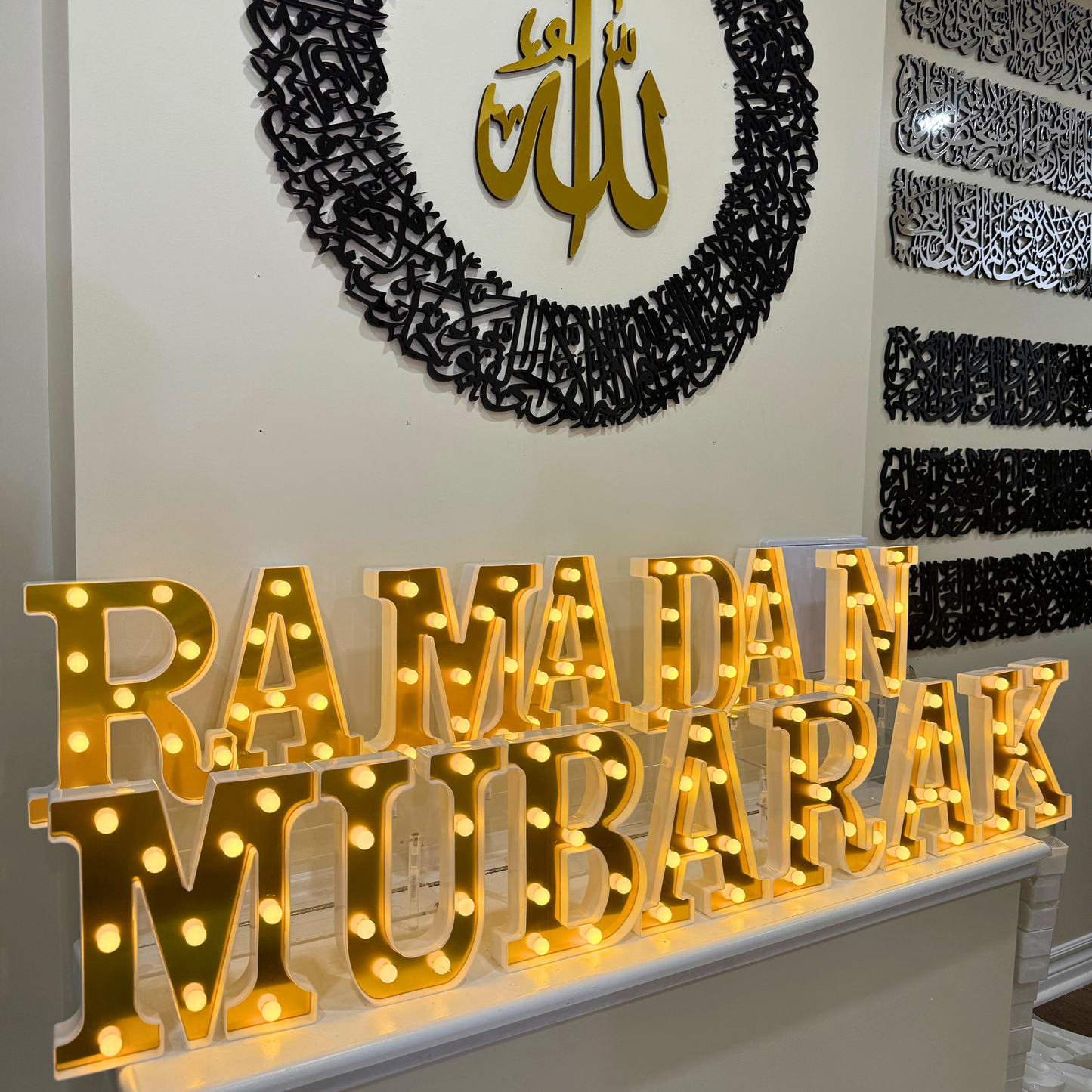 Remarkable Ramadan & Eid Mubarak 2-in-1 Gold LED Letter Lights