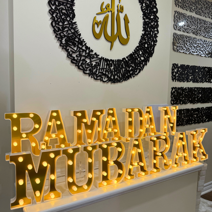 Remarkable Ramadan & Eid Mubarak 2-in-1 Gold LED Letter Lights