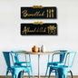 Elegant Start With Bismillah, End With Alhamdulillah Kitchen Set of 2 Wall Decor