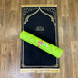 Personalized Ergonomic Royal Black Prayer Mat - Extra Thick for Knee Comfort