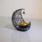 Black Metal Crescent Moon Candle Holder