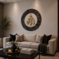 Tough Built Ayatul Kursi Wall Art with Allah in the Center With Black/Gold Mirror Finish (90 cm x 90 cm) (Copy) (Copy)