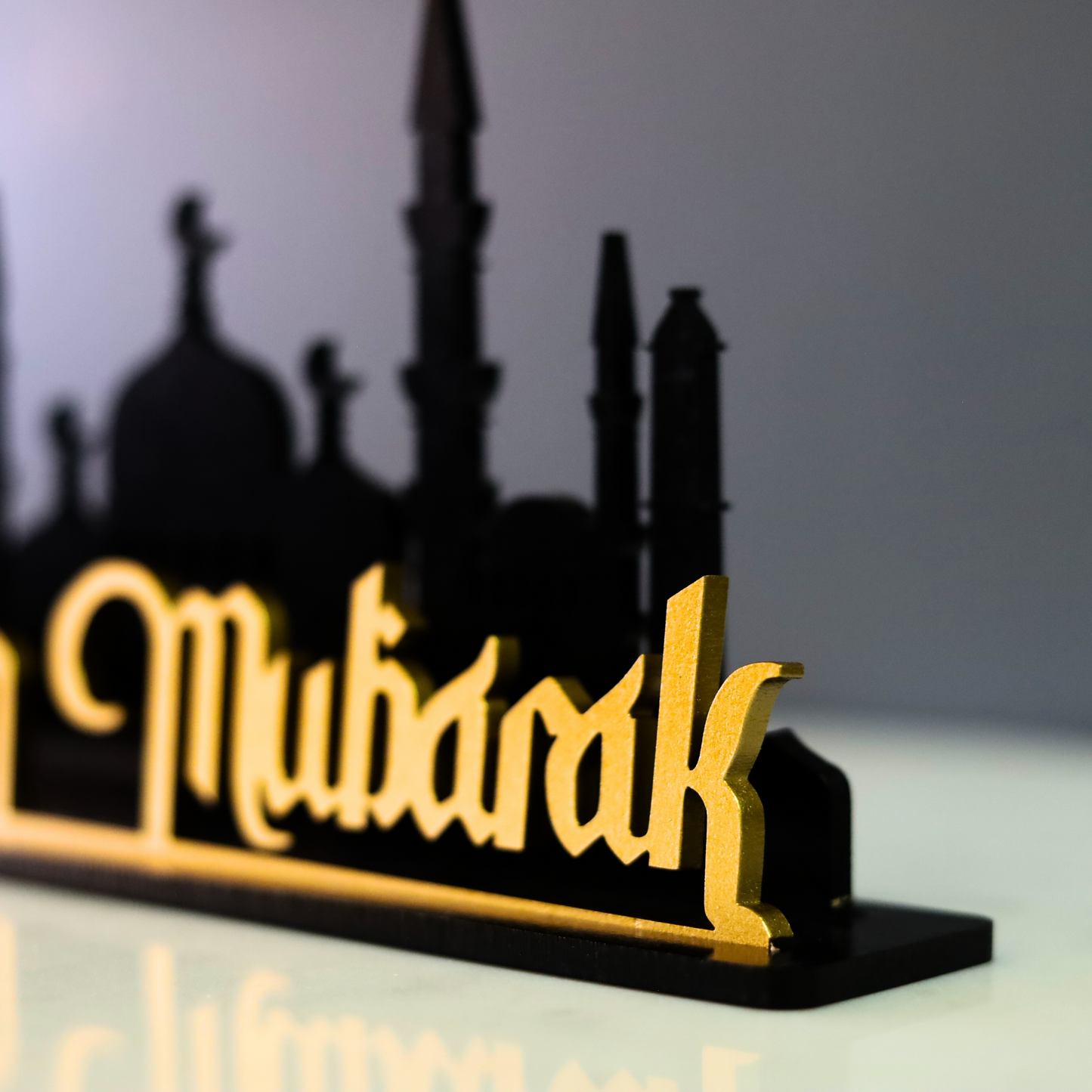 Elegant Ramadan Mubarak With Mosque Table Decor