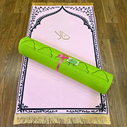 Personalized Ergonomic Baby Pink Prayer Mat - Extra Thick for Knee Comfort