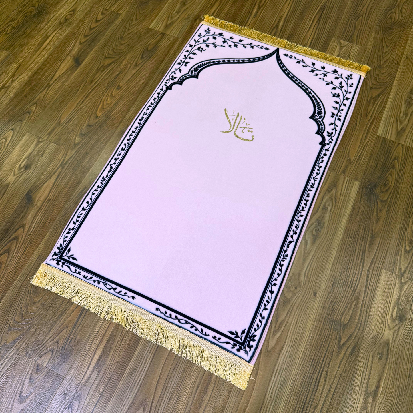 Personalized Ergonomic Baby Pink Prayer Mat - Extra Thick for Knee Comfort