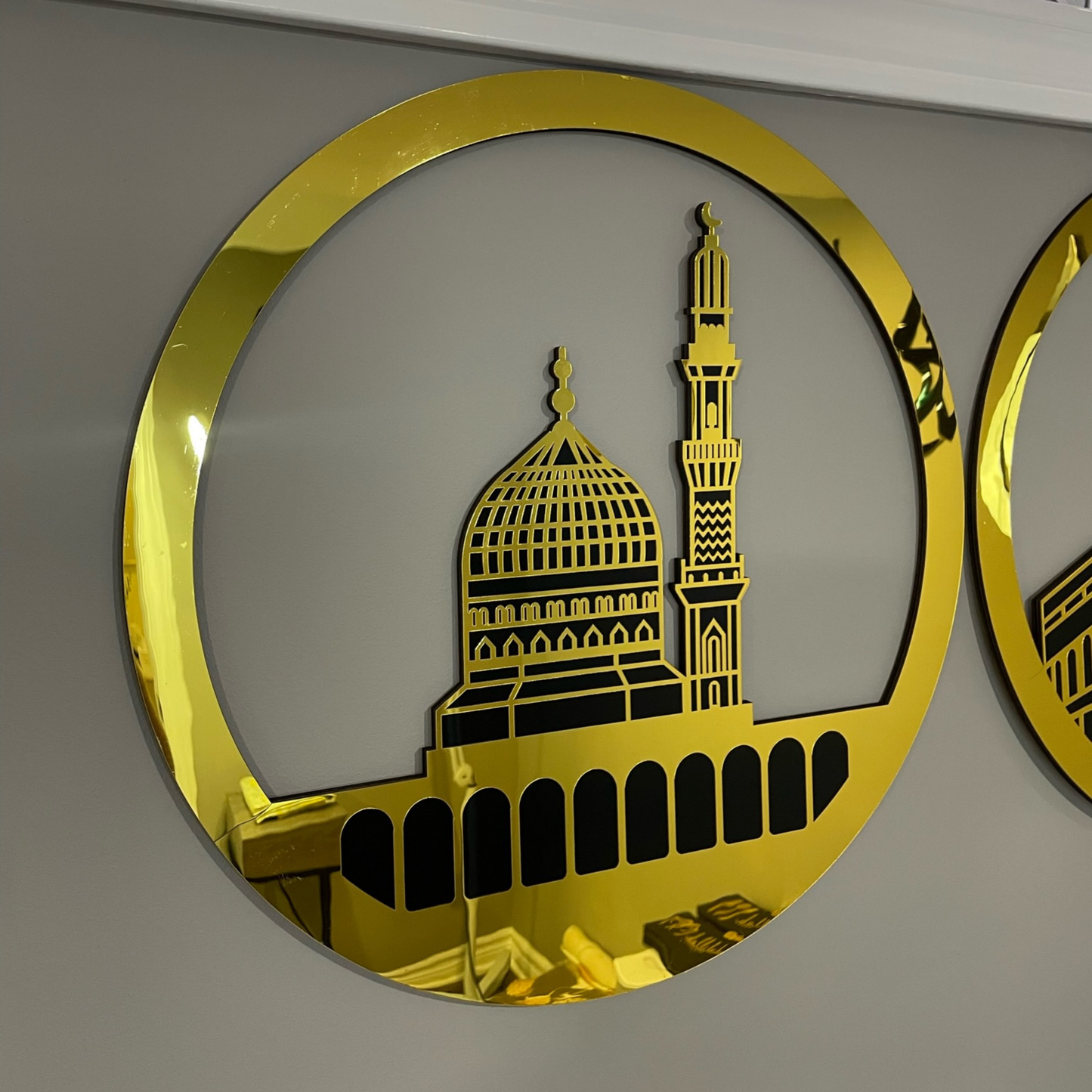 Circular Al-Aqsa, Kaaba and An-Nabawi Mosques Wall Art (Set of 3)