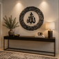 Tough Built Ayatul Kursi Wall Art with Allah in the Center With Black Mirror Finish (90 cm x 90 cm)