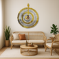 4 Quls Circular Calligraphy Wall Art – Silver & Gold Mirror Finish (120 cm x 100 cm)