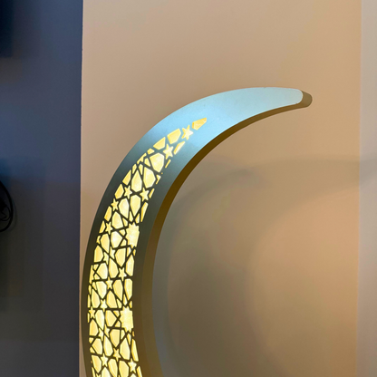 Extra-Large 100 cm Gold Ramadan Crescent with LED Lights – Luxury Statement Decor