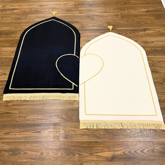 Couples Muslim Prayer Rugs Set of 2 (Thick Cushioning and Soft Material)