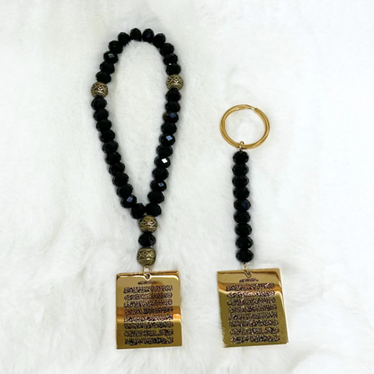 Car Pendant & Keychain Set of 2 – Gold & Black Pendant with Black & Gold Keychain