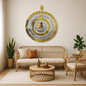 4 Quls Circular Calligraphy Wall Piece With Silver & Gold Mirror Finish (120 cm x 100 cm)