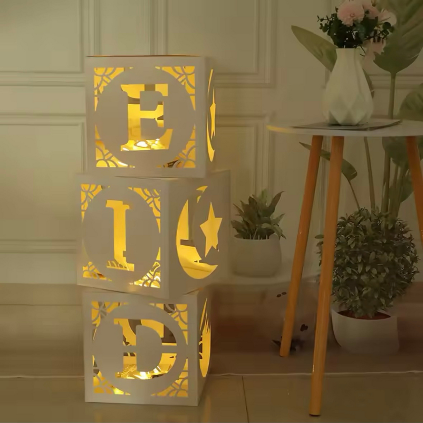 Illuminated Stackable Eid Decor Boxes (Set of 3)