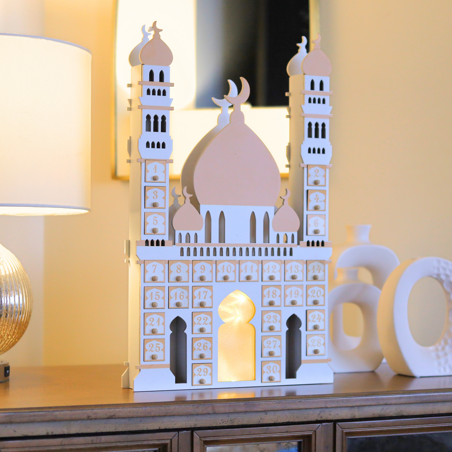 Illuminated Mosque Shaped Ramadan Advent Calendar for Kids