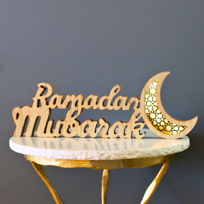 Thick Radiant Ramadan Mubarak Table Decor With LED Lights