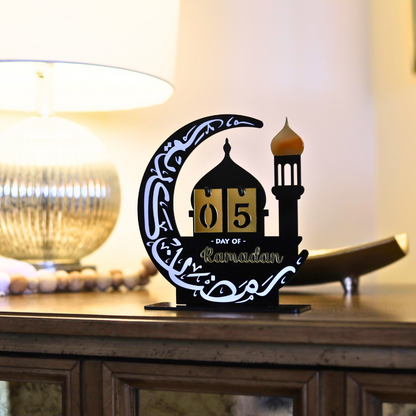 Gorgeous Ramadan Countdown Calendar with Black & Gold Mirror Finish