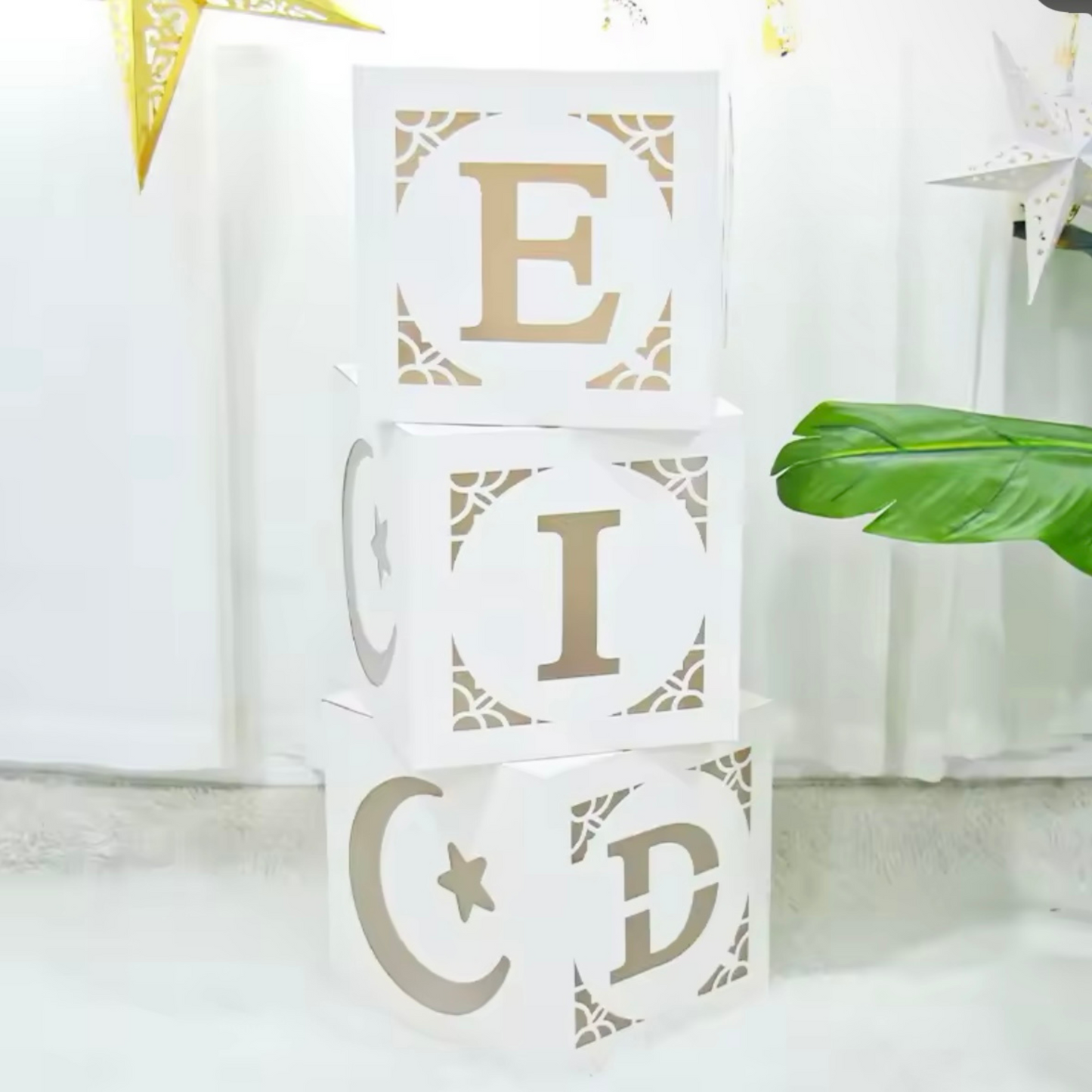 Illuminated Stackable Eid Decor Boxes (Set of 3)