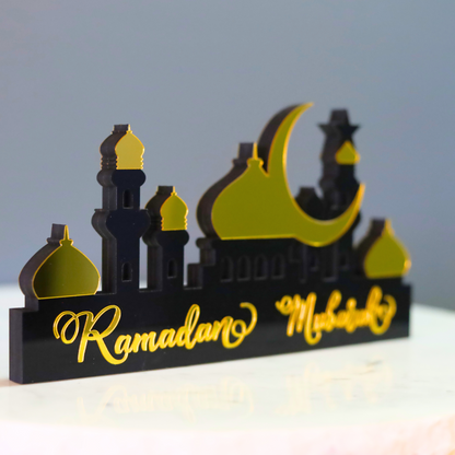 Stunning Ramadan Mubarak Two-Sided Mosque Table Decor