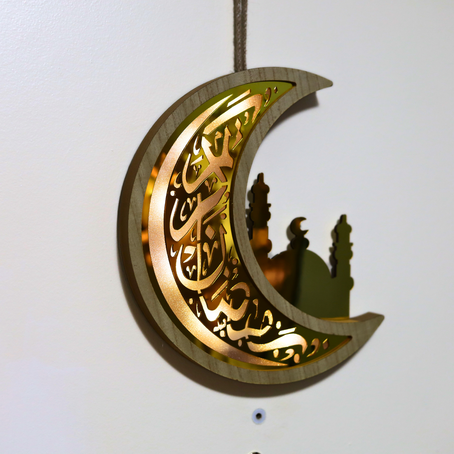 Eye-Catching Ramadan Kareem Door Hanger with Illuminated Crescent Moon
