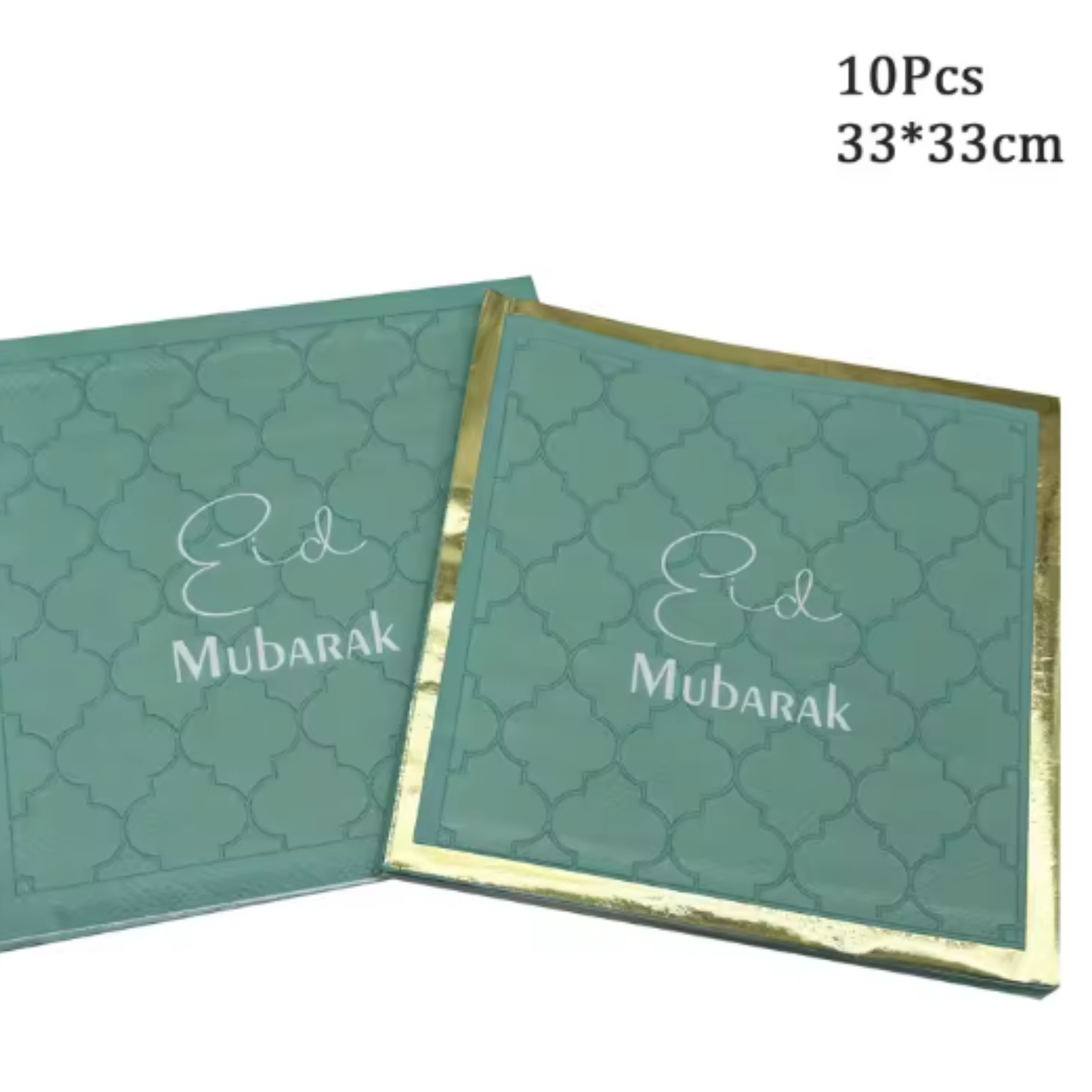Elegant Eid Mubarak 30 Piece Dining Set – Baby Blue & Gold Tableware