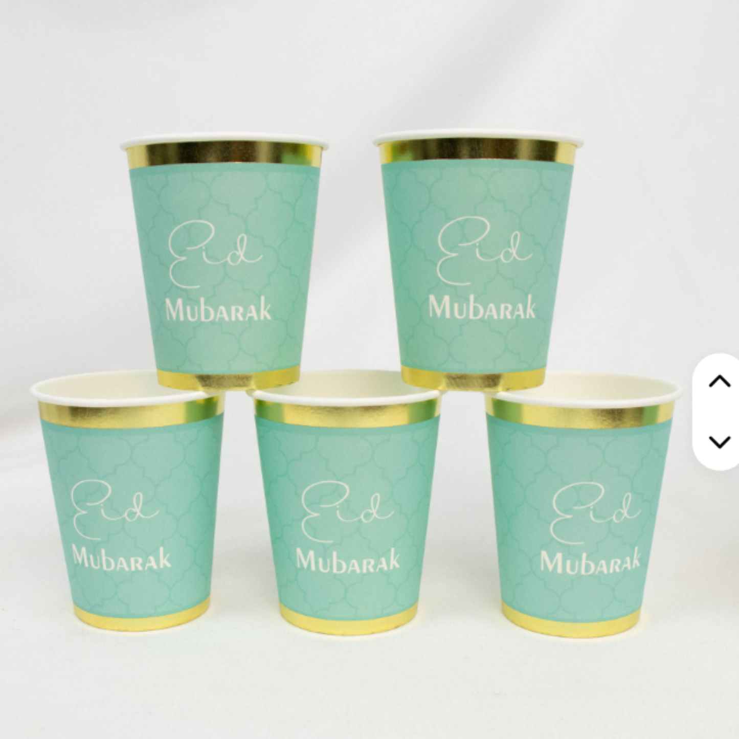 Elegant Eid Mubarak 30 Piece Dining Set – Baby Blue & Gold Tableware