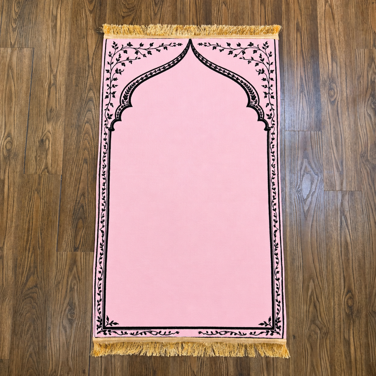 Soft Pink Ergonomic Prayer Mat – Extra Thick for Knee Comfort