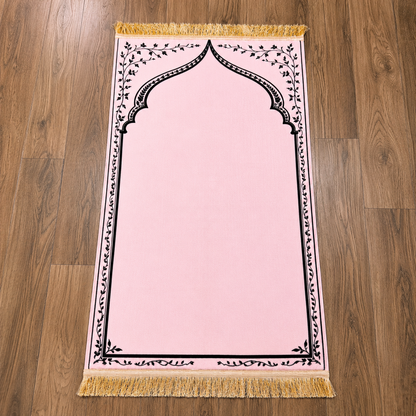 Soft Pink Ergonomic Prayer Mat – Extra Thick for Knee Comfort