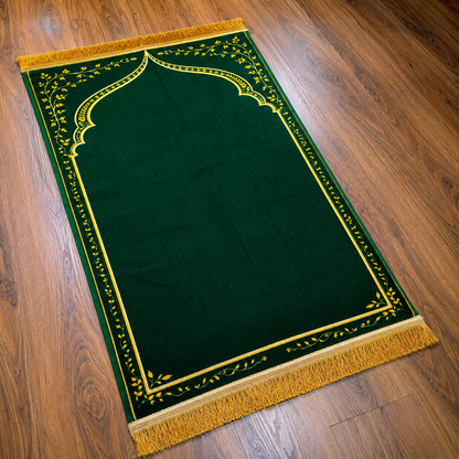 Emerald Green Ergonomic Prayer Mat – Extra Thick for Knee Comfort