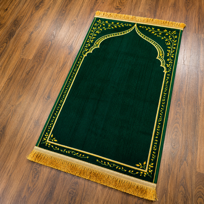 Emerald Green Ergonomic Prayer Mat – Extra Thick for Knee Comfort