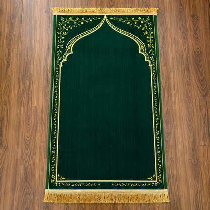 Emerald Green Ergonomic Prayer Mat – Extra Thick for Knee Comfort