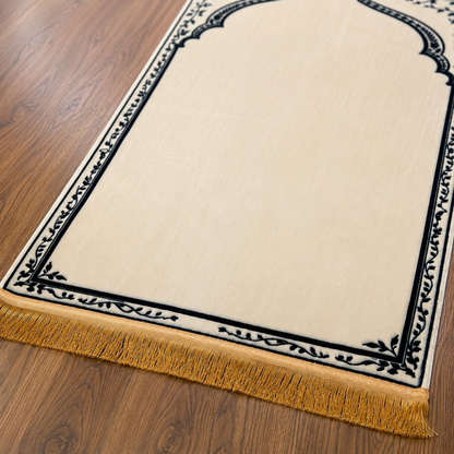Cream Ergonomic Prayer Mat – Extra Thick for Knee Comfort