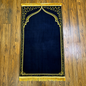 Royal Black & Gold Ergonomic Prayer Mat – Extra Thick for Knee Comfort